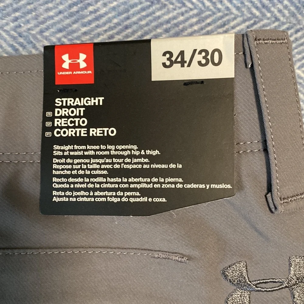 NWT Under Armour men’s golf pants 34/30, grey